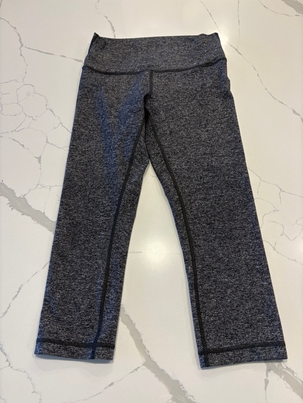 Lululemon Wunder Under Crop High Rise 21” ~ 8 ~ Heathered Black